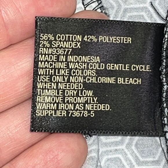 Worthington Womens Capri Pants 8P Petite Black White Honeycomb Pattern Office‎ - Picture 5 of 9